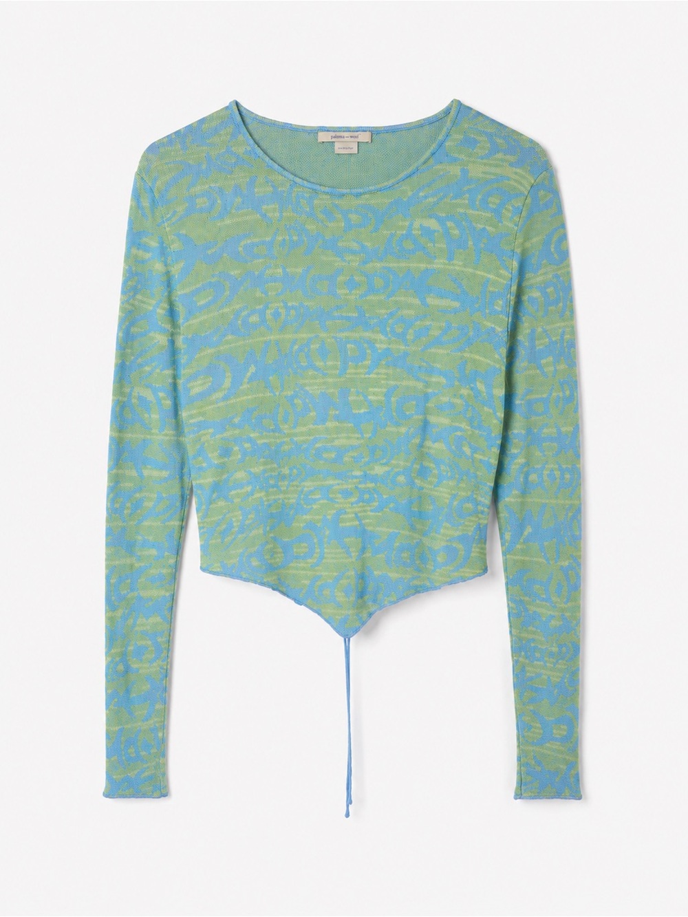 Paloma Wool Printed Bateau Neckline Crop Top